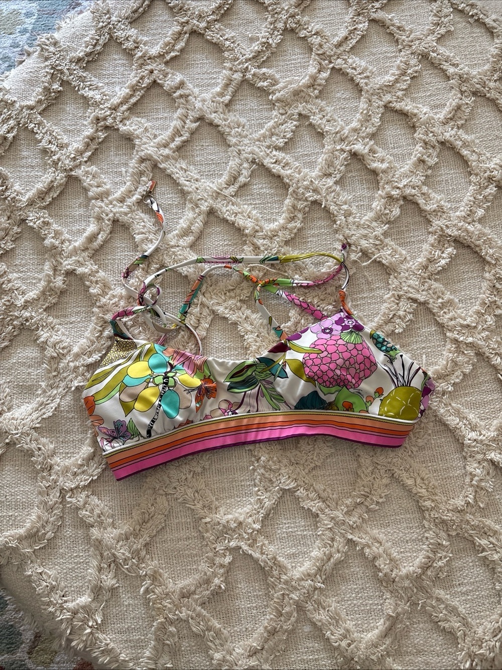 Trina Turk Key West Botanical print bralette bikini Top Size 4 Beach Summer
